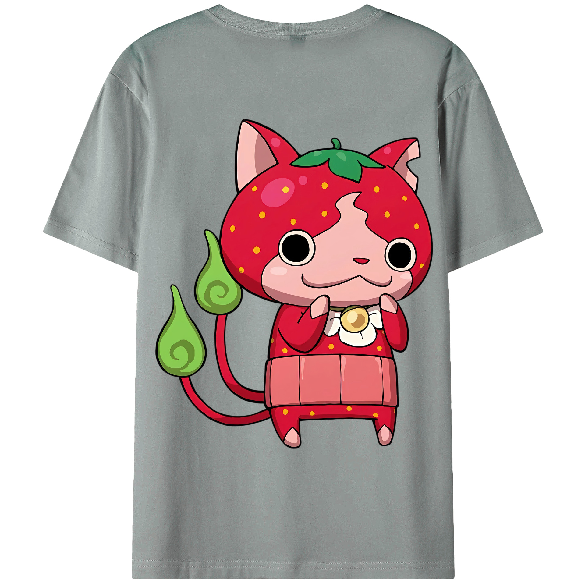 （画像用） 妖怪ウォッチ Yo-kai Watch 綿100％ メンズ半袖Tシャツ（バックプリント） 通気性